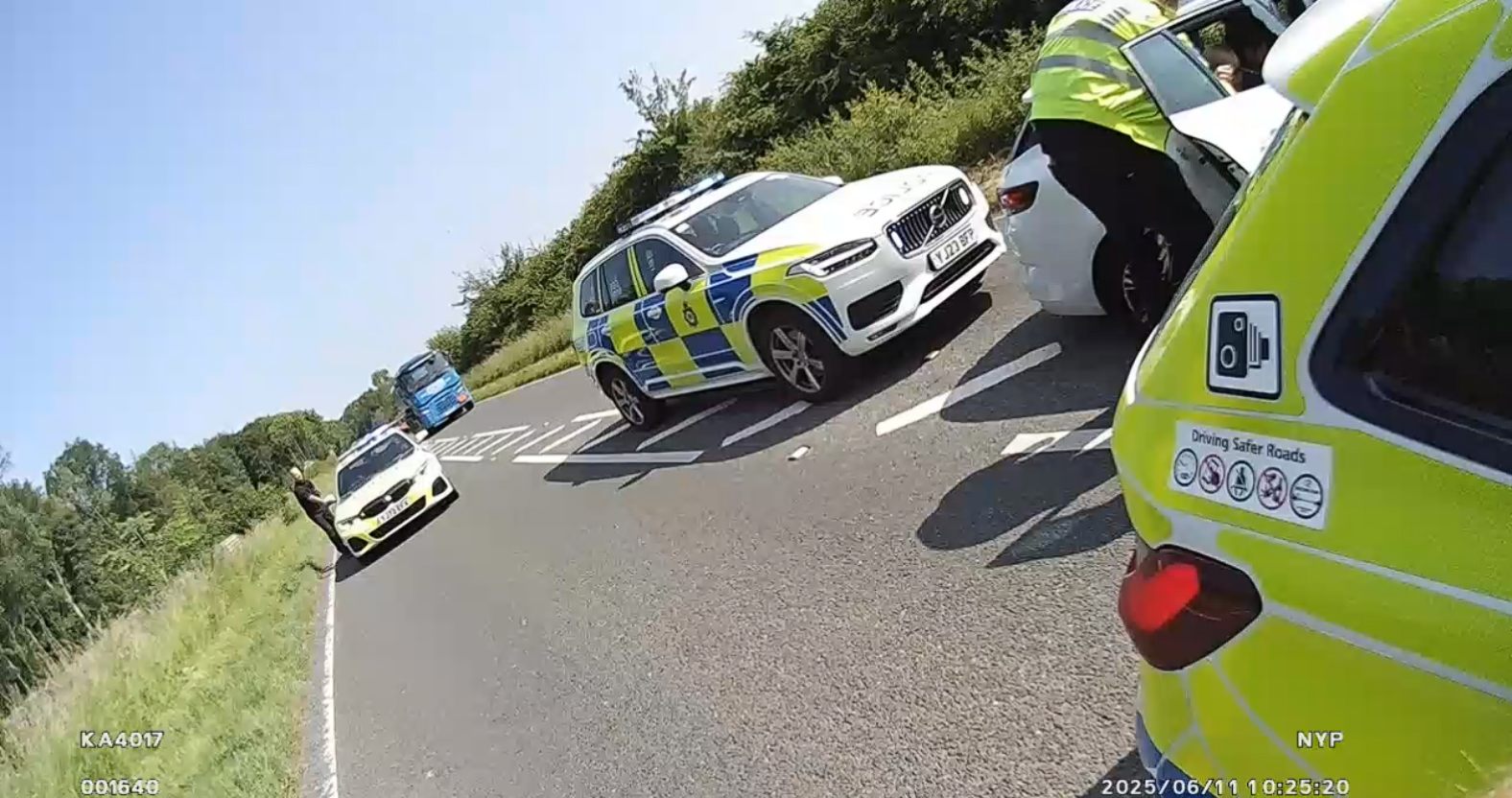 Two arrested after police chase ends in stinger stop at Harewood