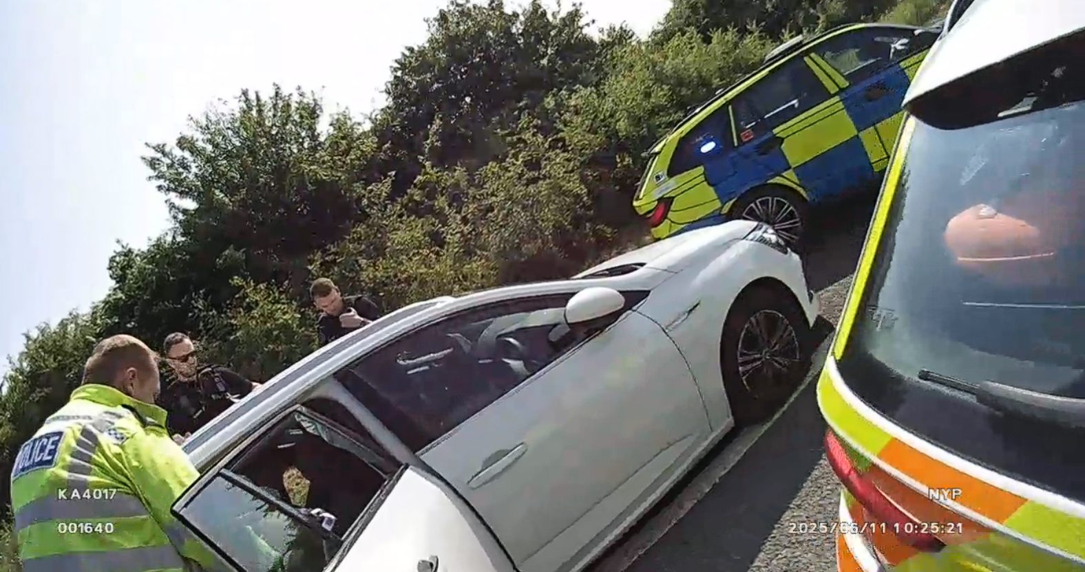 Two arrested after police chase ends in stinger stop at Harewood