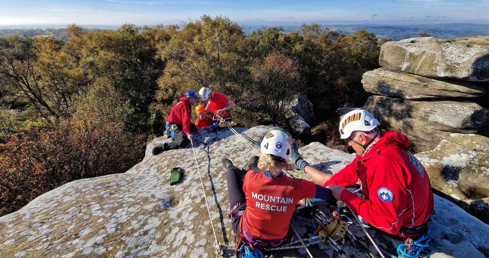 Volunteers take break from fundraising to rescue boy at Brimham Rocks